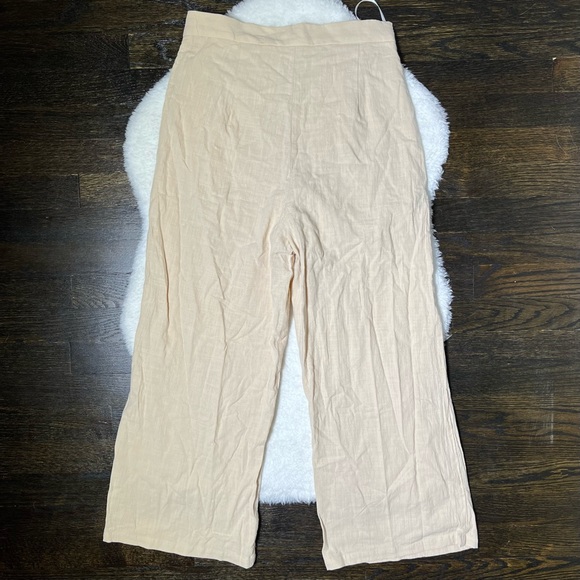 Shein Cream High Rise Wide Leg Pants Medium - Picture 5 of 8